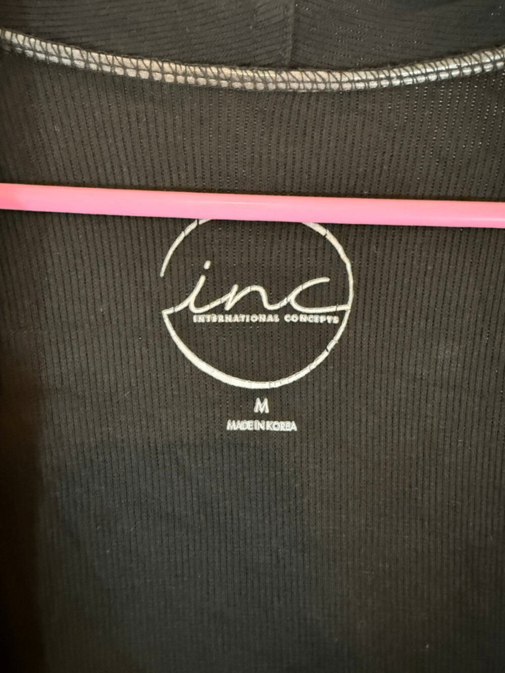 INC International Concepts Black Long Sleeve Top M